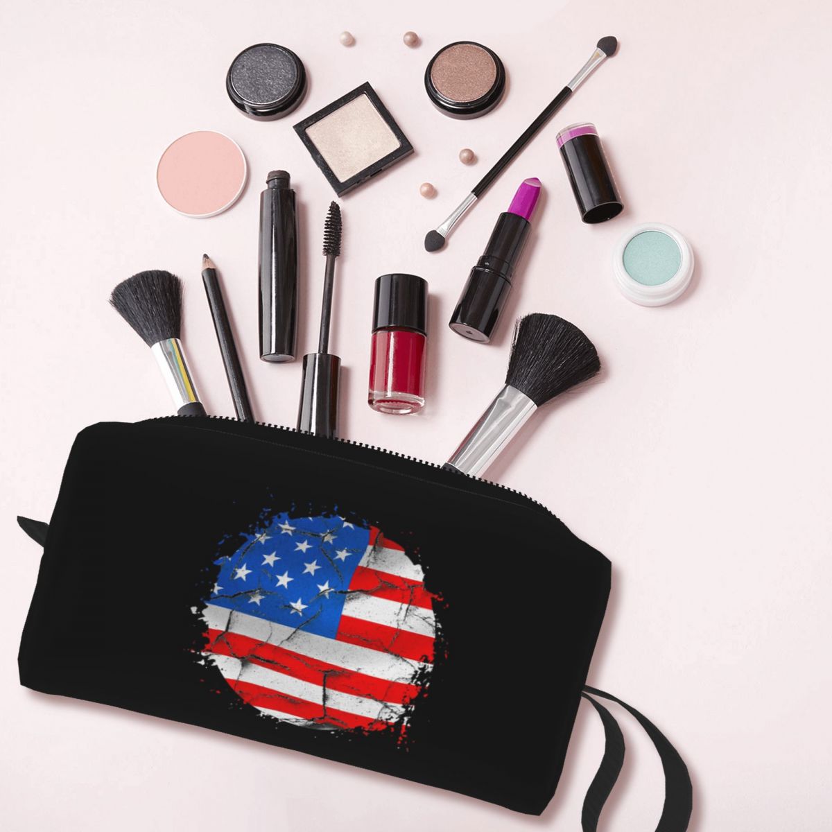 Beauty Makeup Usa - Borsa per il Trucco con Bandiera