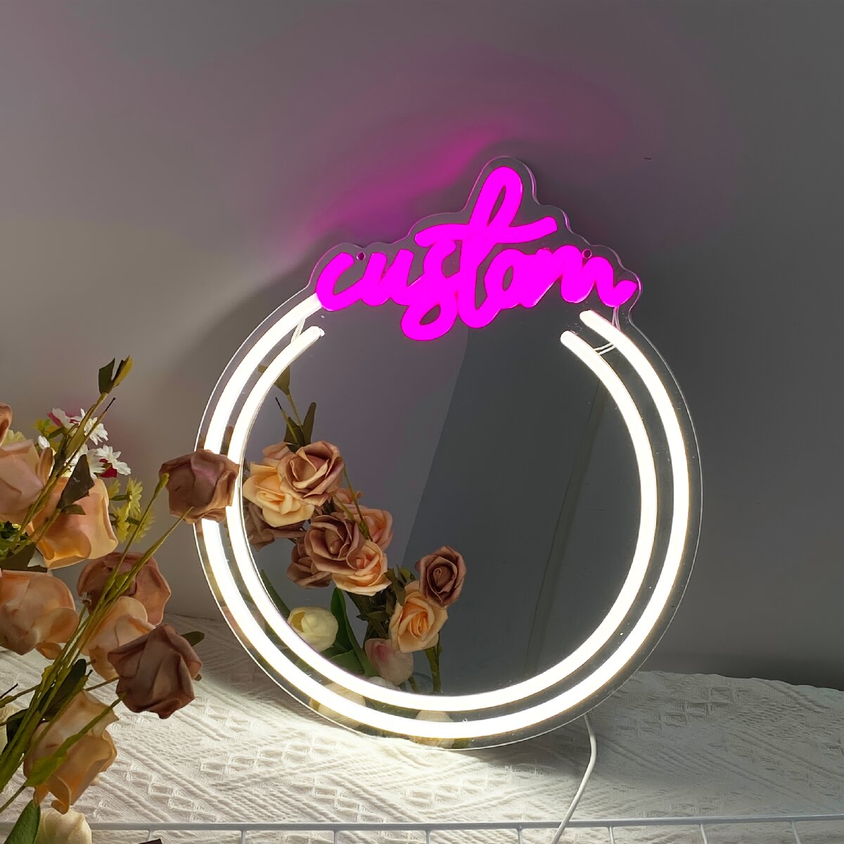 Makeup Beauty Lounge - Insegne al Neon Personalizzate a Specchio,