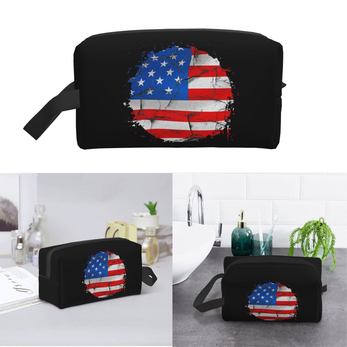 Beauty Makeup Usa - Borsa per il Trucco con Bandiera
