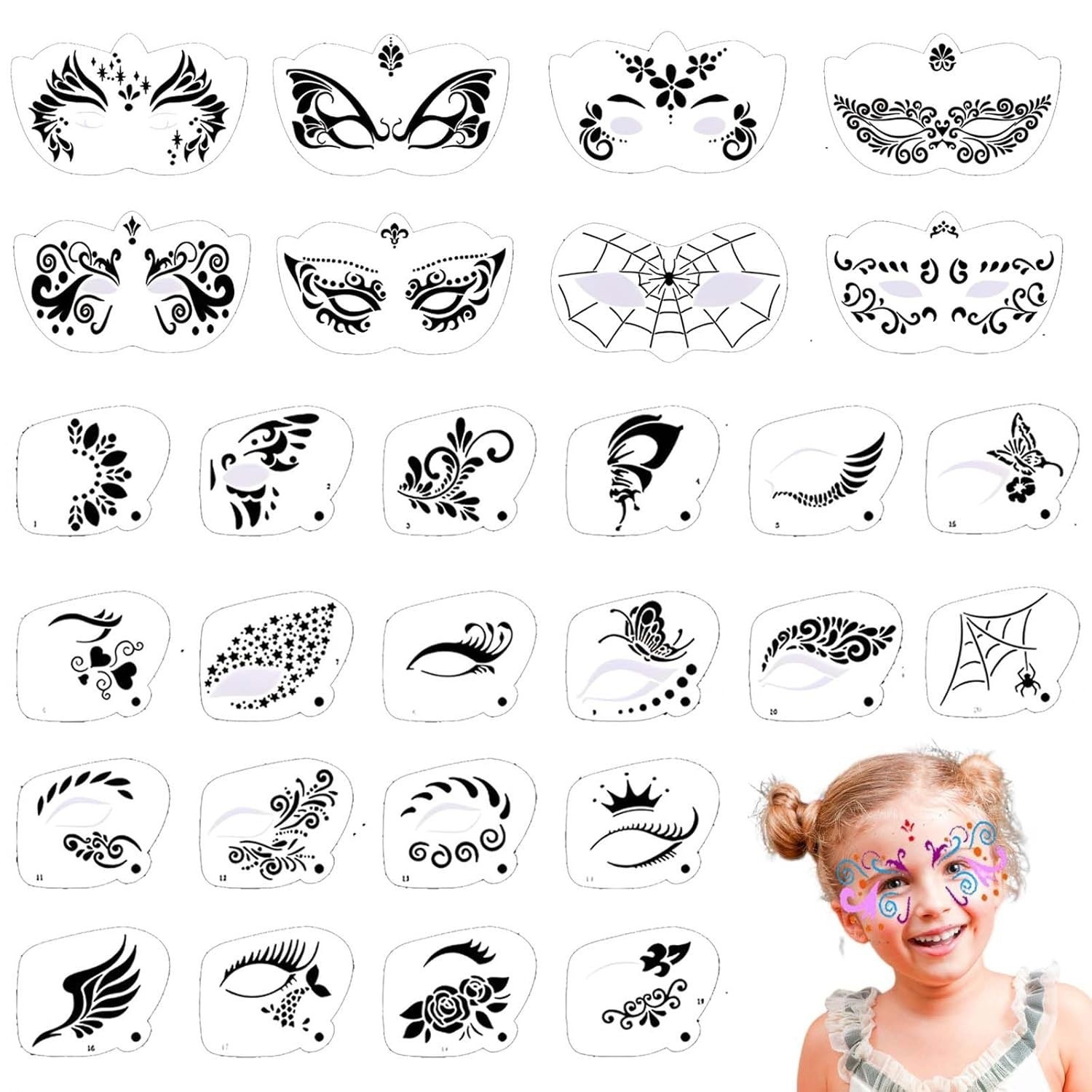 Kit di 28 Stencil per Trucco V - Beauty Makeup Pictures recensione e prezzo